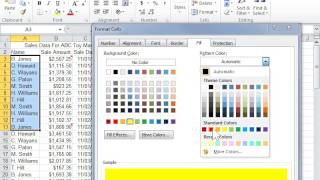 Apply a Pattern or Fill Effect to a Background Color  Excel 2010 [upl. by Nelg821]