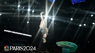 Jade Carey excellent on vault in team gymnastics competition for USA  Paris Olympics  NBC Sports [upl. by Nohsad999]