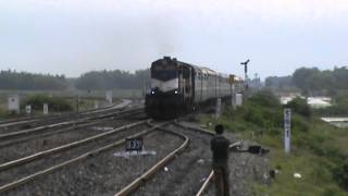 Abu Road WDM2A with Kamakhya Jaipur Kaviguru storms through Aluabari Road [upl. by Arahs]