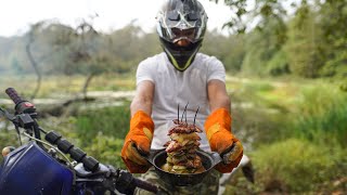 Cooking MINI CHICKEN DONER by the forest lake 4K  Relaxing cooking ASMR [upl. by Desdemona]