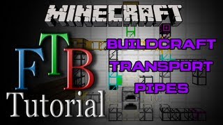 Minecraft Feed the Beast Tutorial  Buildcraft Transport Pipes  Facades [upl. by Batista]