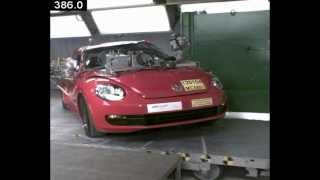 VW Beetle  2012  Side Pole Crash Test  NHTSA Hi Speed Cam  CrashNet1 [upl. by Ruff]