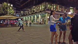 Walking in Belgrade at Night  Knez Mihailova [upl. by Anneyehc]