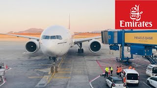 Flight Review Emirates  Boeing 777300ER  Athens to Dubai  Economy Class [upl. by Rammaj]