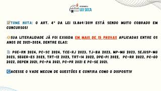 Lei 138692019  Esse artigo está despencando em concursos [upl. by Aiepoissac130]