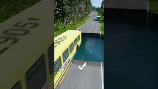 Bus vs water pit 31  carsvswaterpit beamngdrive doubleflatbedtrailertruckvsspeedbumps [upl. by Nodnek99]