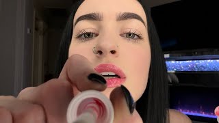 ASMR Applying Lip Gloss On Me amp You  Gum Chewing [upl. by Ativet]