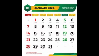 Kalender Masehi Januari 2024 Lengkap [upl. by Asteria]