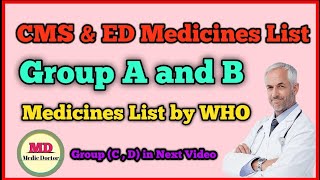 CMS amp ED Medicine List  Medicines  CMS amp ED  Doctor  MBBS  NEET [upl. by Nhguavaj]