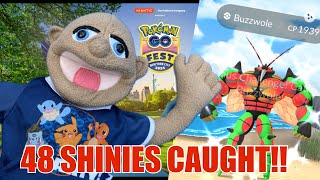 NY GO FEST REVIEW POKEMON GO 48 SHINIES CAUGHT [upl. by Adnauqal]