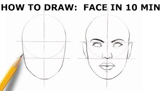 HOW TO DRAW FACE  Basic Proportion [upl. by Ahsien]