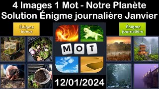 4 Images 1 Mot  Notre Planète  12012024  Solution Énigme Journalière  Janvier 2024 [upl. by Esyak]