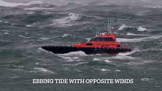 Pilot Launch Nepean battles the ebbing tide off Point Lonsdale Victoria Australia [upl. by Sire645]