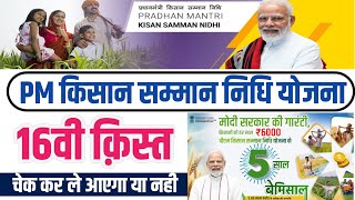 Pm kisan 16वी क़िस्त ये चेक कर ले वरना नही आएगा क़िस्त । pm kisan 16 Installment pmkisan [upl. by Ondrej]