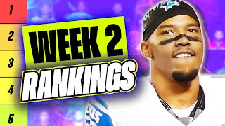 UPDATED RANKINGS for Week 2 Fantasy Football  Fantasy Football Rankings [upl. by Connel]