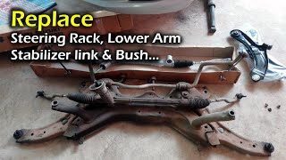 Replace Steering Rack Lower Arm Stabilizer Links amp Bushings  Suspension Noise  Steering Noise [upl. by Asiluj]