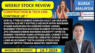 Weekly KLSE BURSA Review  1472024 💥CONSTRUCTION amp TECH CAN CONTINUE UP 💥GCB QL ECONBHD GAMUDA [upl. by Rucker]