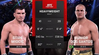 Heavyweight GOAT Tournament ROUND 1 Junior Dos Santos vs Stipe Miocic UFC 211 Rematch UFC 5 INSANE [upl. by Gonick]