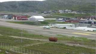 Wideroe AirlinesLanding Hammerfest Airport Norway DASH8 [upl. by Kcirdec]