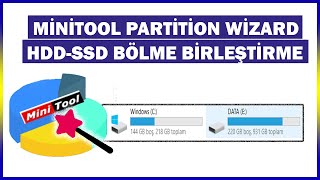 minitool partition wizard ile Disk Silme Genişletme Bölme Nasıl Yapılır  Windows 781011 [upl. by Gile641]