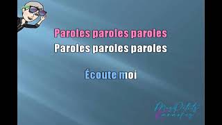 DALIDA  PAROLES PAROLES FT ALAIN DELON mespetitskaraokes [upl. by Oibirot347]