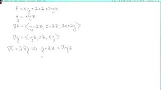 Multivariable calculus 264 A more complicated example of Lagrange multipliers [upl. by Nivak]