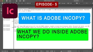 WHAT IS ADOBE INCOPY HINDI  INTRODUCTION TO ADOBE INCOPY  Episode5 [upl. by Macgregor]