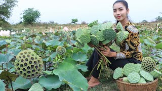 Lotus seed in my homeland and make dessert recipe  Healthy fruit [upl. by Shanks]