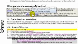 Videoliste für MS Access DatenbankGrundlagenseminar [upl. by Hgielsel]