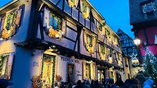 Riquewihr Christmas Market Walking Tour Riquewihr’da Yılbaşı Noel Zamanı Marche de Noel de Riquewihr [upl. by Shelly206]