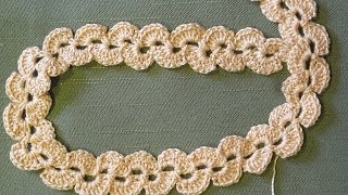 SPITZENBORDÜRE Einfache Spitze häkelnLace crochet Tutorial Handarbeit DIY [upl. by Nnaeirelav]