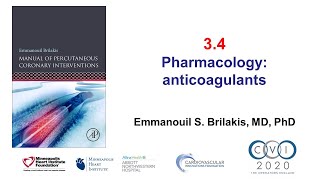 34 Manual of PCI  Pharmacology anticoagulation [upl. by Hsiekal]