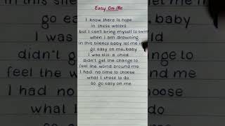 Adele  Easy On Me Lyrics adele lyrics shorts shortsfeed youtubeshorts youtube [upl. by Fe]