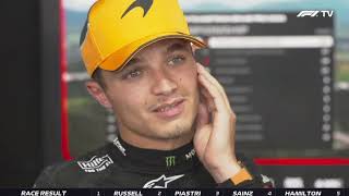 Lando Norris PostRace interview [upl. by Eimam]