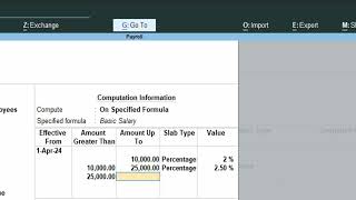 Payroll voucher Basic Salary TA DA HRA TDS PF calculation in Tally PrimeCOMPUTEREXCELSOLUTION [upl. by Clem]