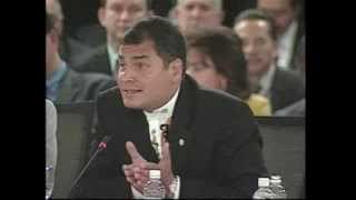 Cumbre Rio 2008 en Republica Dominicana 28 Rafael Correa [upl. by Yecak]