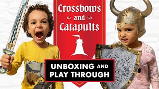 Crossbows and Catapults Game unboxing and play through awesome game from 1983 [upl. by Anthia]