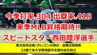 【MLBマイナー】今季マイナー全体1位114得点20位49盗塁西田陸浮選手紹介【シカゴ・ホワイトソックス】 [upl. by Navannod]