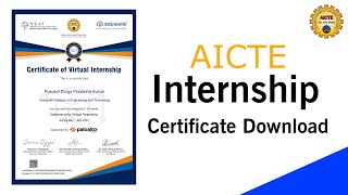 How to Download AICTEEduSkills Internship Certificate In your mobile or PC or Laptop [upl. by Ecnarepmet]