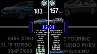 BMW 530E XDRIVE TOURING 292PS G31 VS BMW 545E XDRIVE 394PS G30 ACCELERATION 0250KMH shorts [upl. by Akedijn]