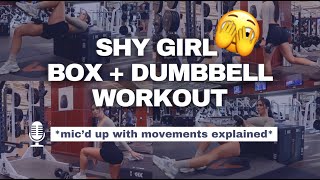 Shy Girl Gym Glute Workout 🍑🫣 Box  Dumbbell Exercises [upl. by Regazzi]