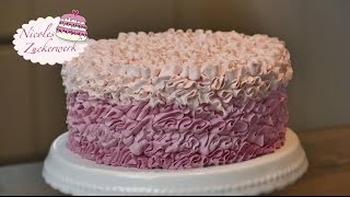 Buttercreme Rüschen  how to make Buttercream Ruffles  Tutorial von Nicoles Zuckerwerk [upl. by Ailene247]