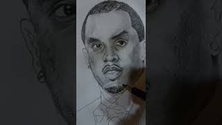 P Diddy a pencil drawing art drawing artist subscribe like shorts viralvideo trending [upl. by Ylas449]