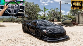 McLaren 675LT  Forza Horizon 5  PXN V9 Steering Wheel Gameplay [upl. by Matuag]