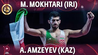 Mohammad Reza Mokhtari IRI vs Abylaikhan Amzeyev KAZ  Final  Asian Championships 2022 [upl. by Aneelak22]