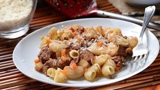 Coditos con carne de res Recetas de pasta [upl. by Goddard317]