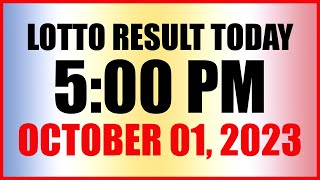 Lotto Result Today 5pm October 1 2023 Swertres Ez2 Pcso [upl. by Tiana830]