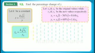 HKDSE 2016 Maths Core Paper 2 Q12 Variation 變分、Joint Variation 聯變、Percentage Change 百分變化 [upl. by Forrer229]