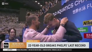 Michael Phelps last remaining world record broken by French swimmer [upl. by Quarta646]