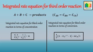 Integrated Rate Equation for third Order Reaction  Third Order Reaction  CRE [upl. by Aleehs]